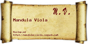 Mandula Viola névjegykártya